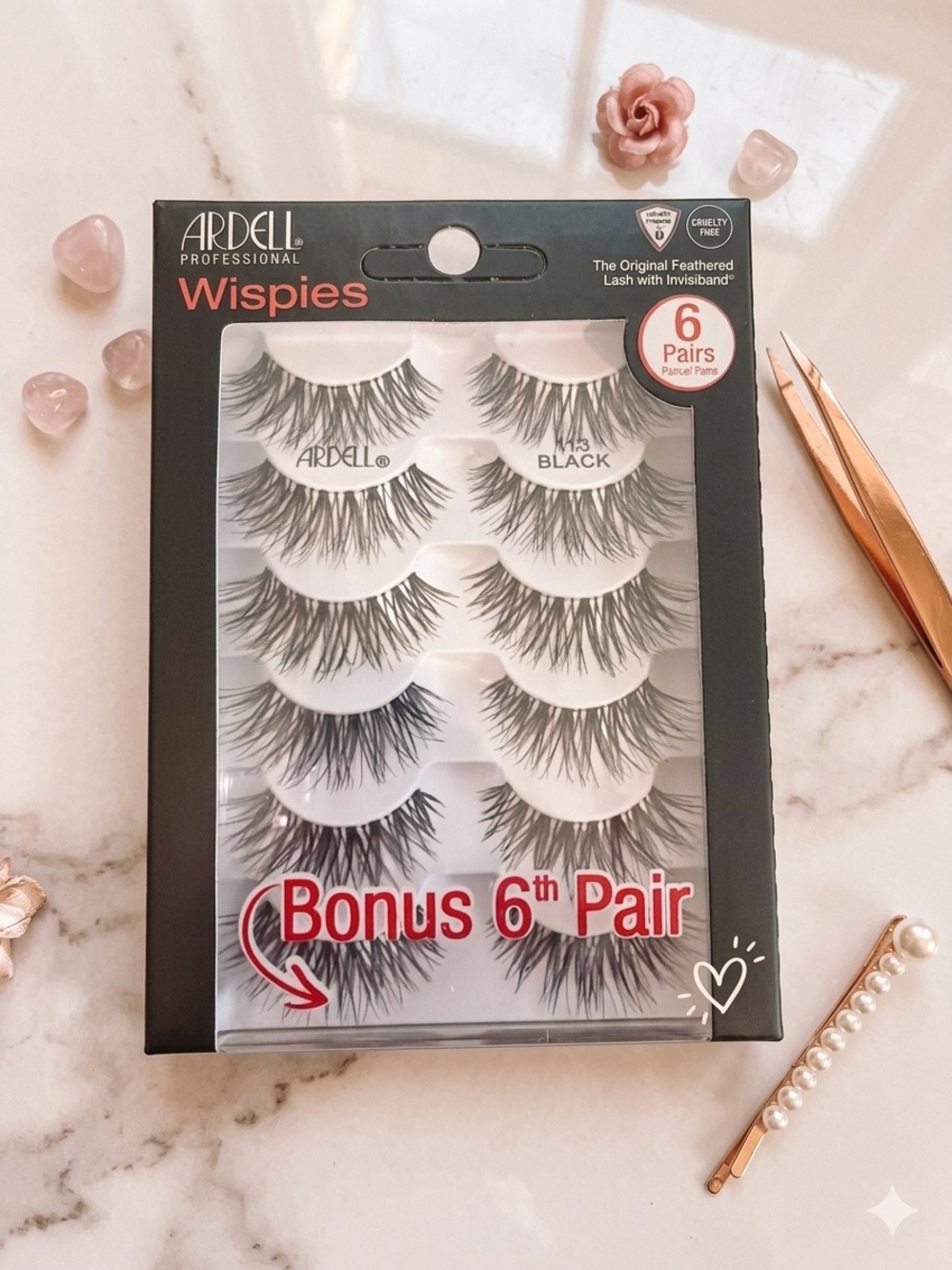 Ardell Wispies False Eyelashes - Black, Natural Flare (6 Pairs)
